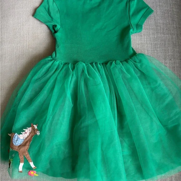Mini Boden Applique Tulle Ballet Dress, Deep Green, 6-7y - Picture 2 of 2